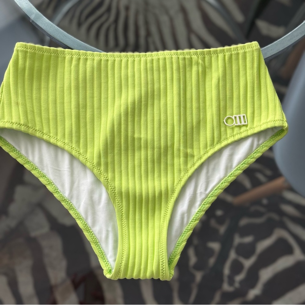 SOLID & STRIPED The Beverly Bottom Chartreuse Rib bikini  bottoms